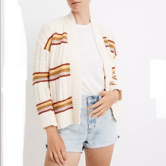 Madewell Sweaters - Madewell Diaz Striped Open Knit Cardigan Sweater XS